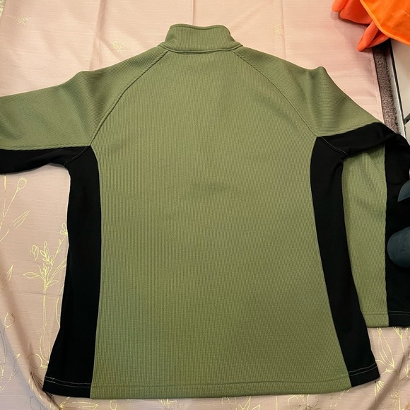 IZOD Perform X,Fleece Lined, 1/4 Zip Green & Black Pullover Size L - Picture 2 of 4